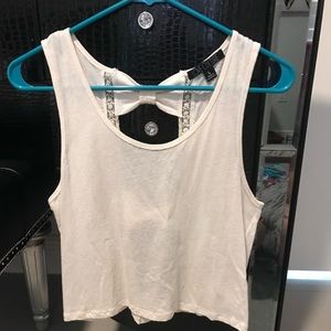 Cream crop top with bows